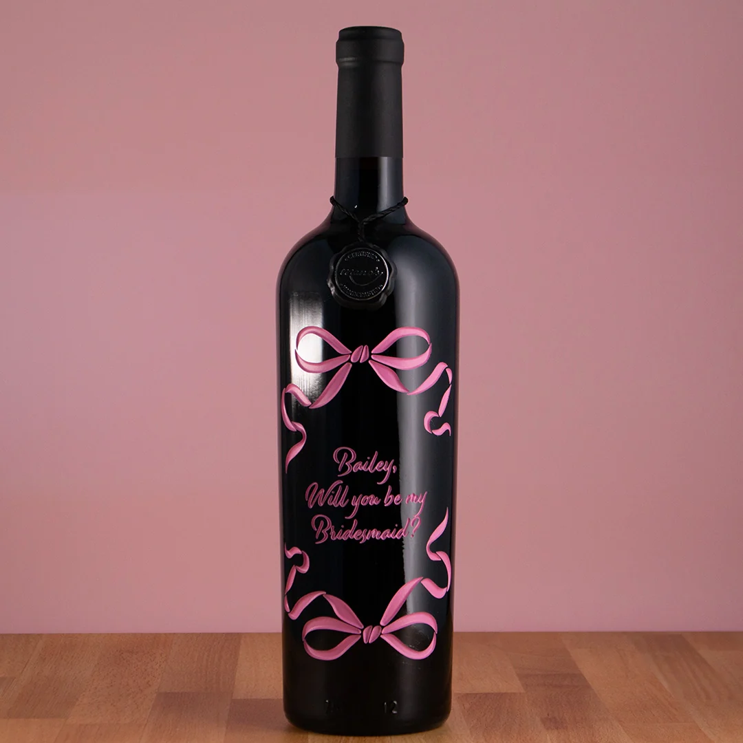 Bow Frame Custom Etched Wine - Image 6