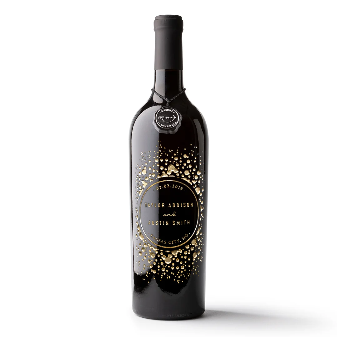 Celebration Circle Frame Custom Etched Wine Bottle - Image 7