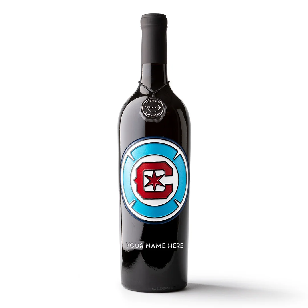 Chicago Fire Custom Name Etched Wine
