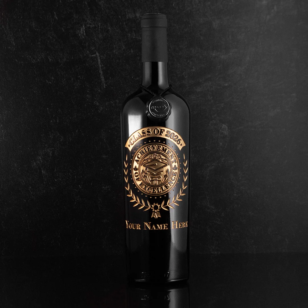 Custom Graduation Laurel Etched Wine - Image 9