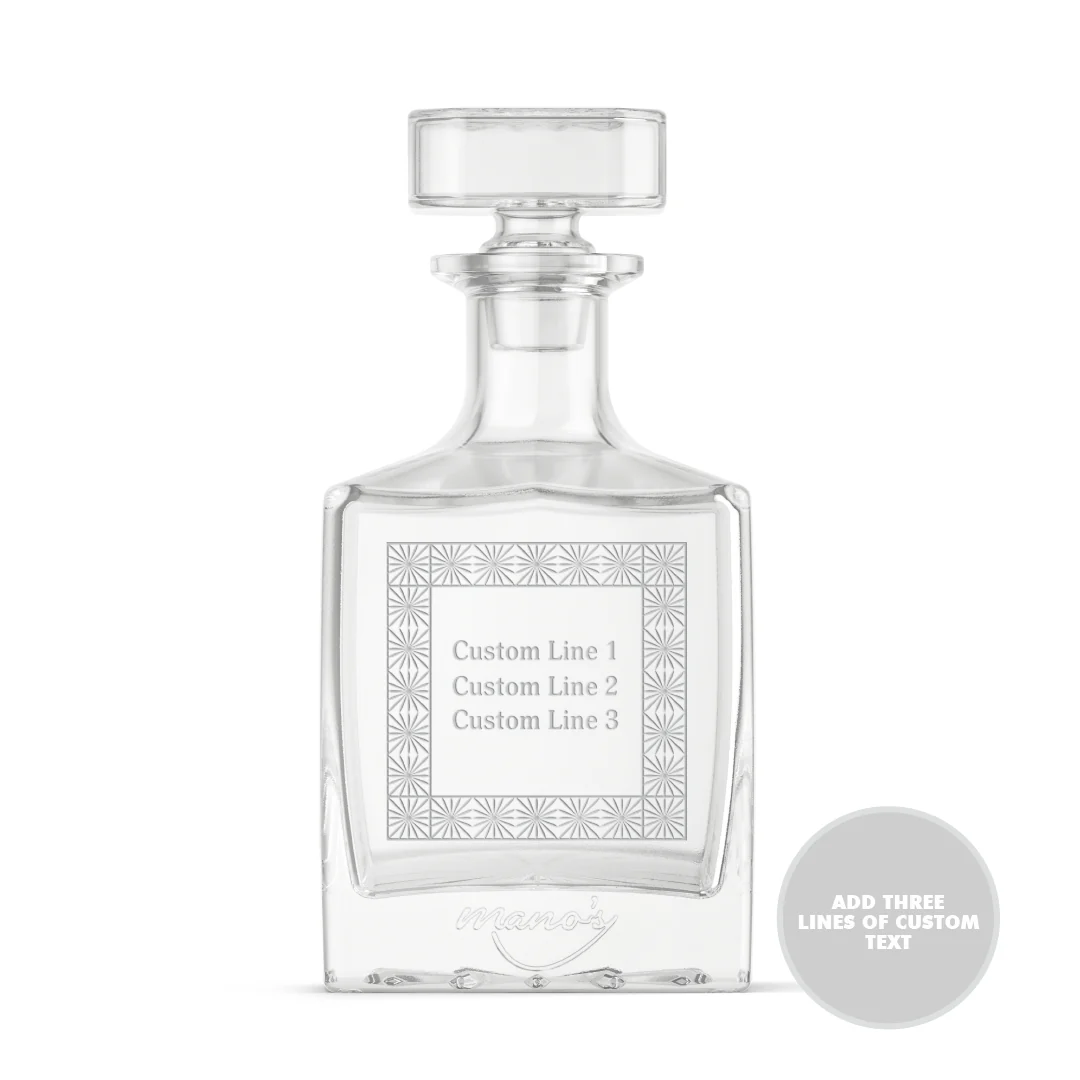 Custom Text in Frame Crystal Glass Decanter - Image 3