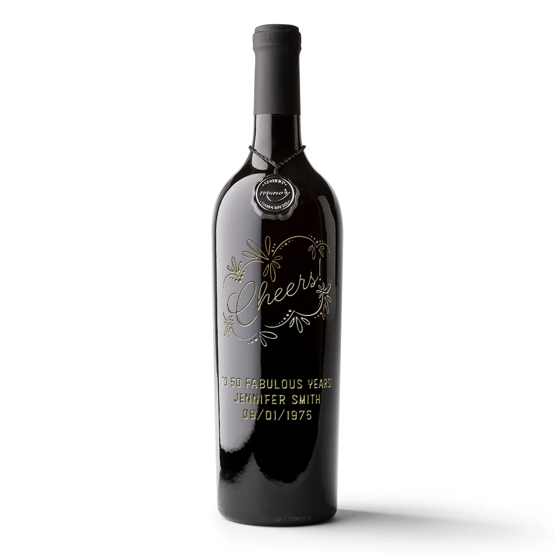 Decorative Cheers! Custom Etched Wine - Image 4