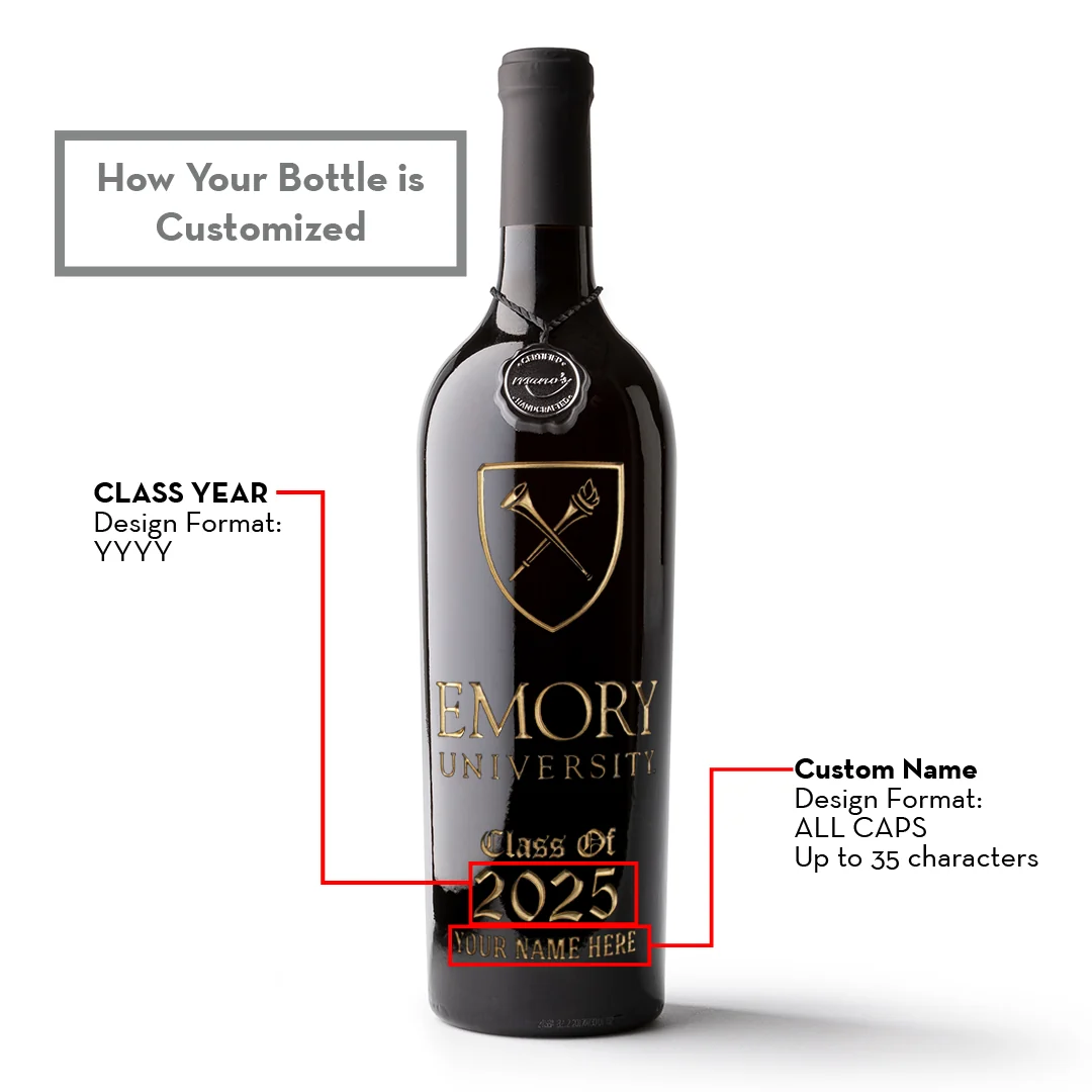 Emory University Custom Alumni Etched Wine Bottle - Image 5