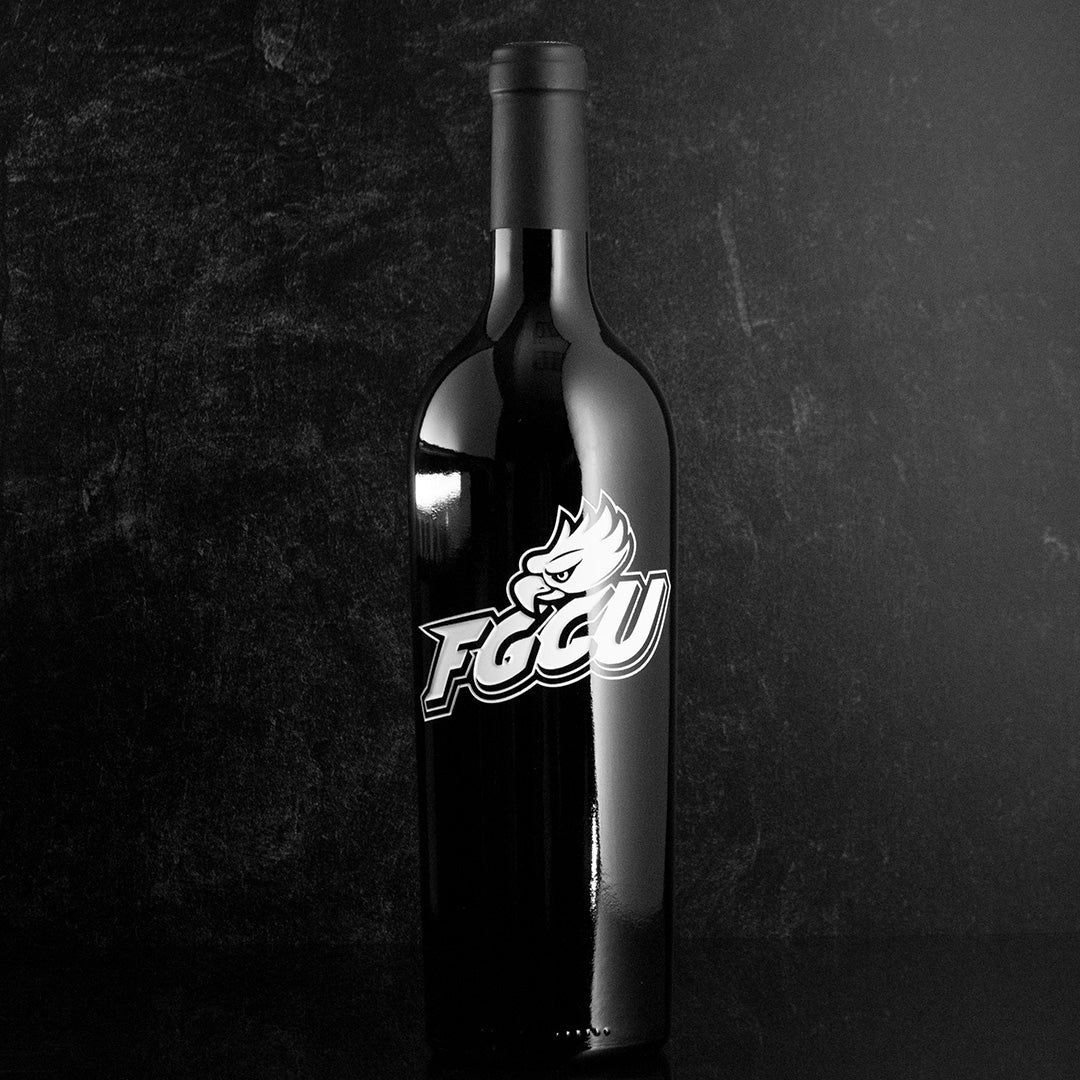 Florida Gulf Coast University Logo Etched Wine - Image 3