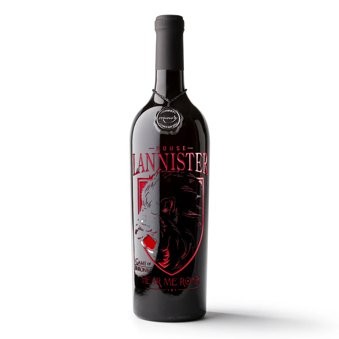 Game of Thrones Lannister Lion Etched Wine