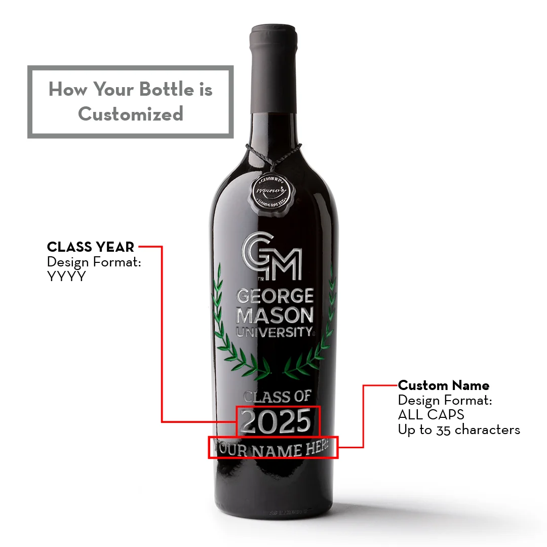 George Mason University Custom Alumni Etched Wine - Image 4