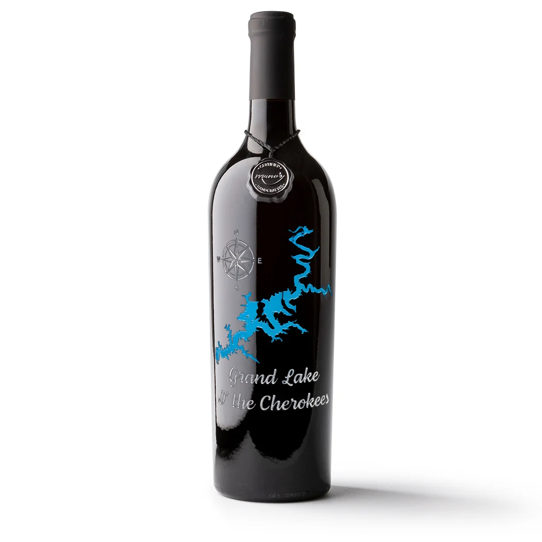 Grand Lake O' the Cherokees Etched Wine