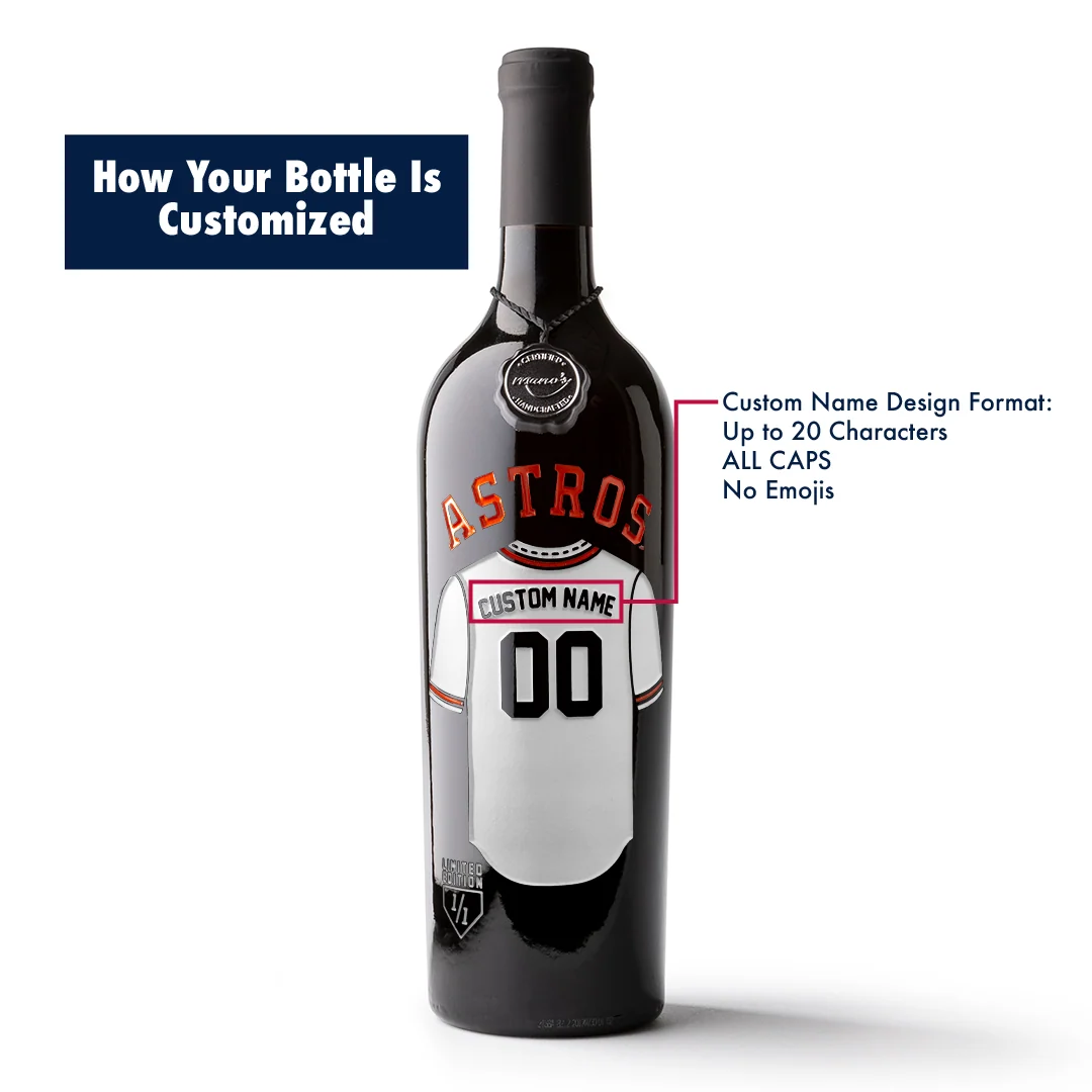 Houston Astros Custom Jersey Etched Wine - Image 2