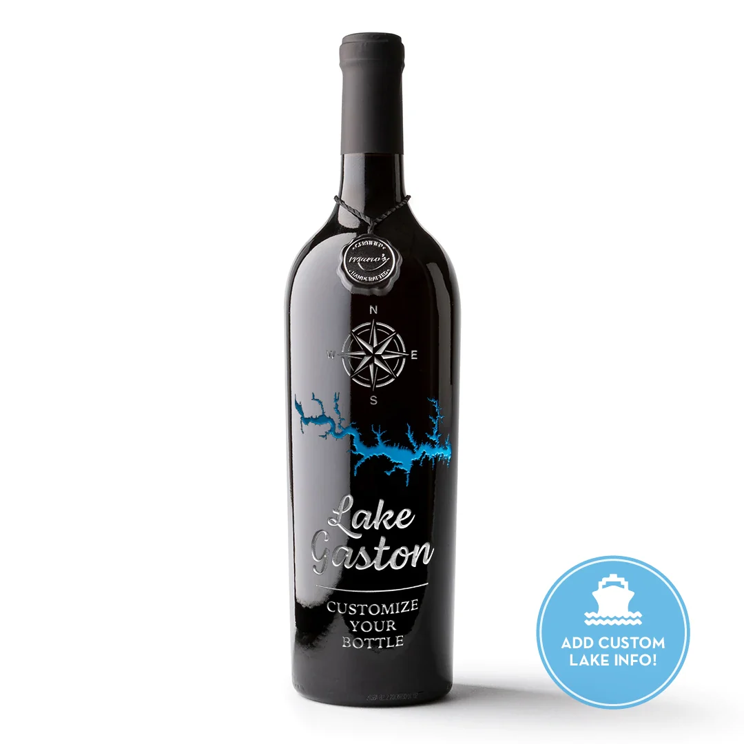 Lake Gaston Custom Etched Wine