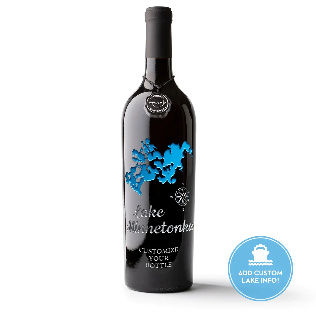 Lake Minnetonka Custom Etched Wine