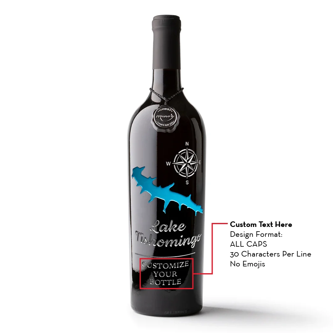 Lake Tishomingo Custom Etched Wine - Image 2