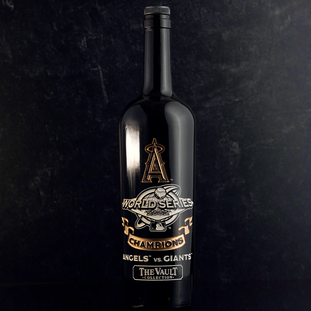 Los Angeles Angels 2002 World Series Vault Etched Wine - Image 4