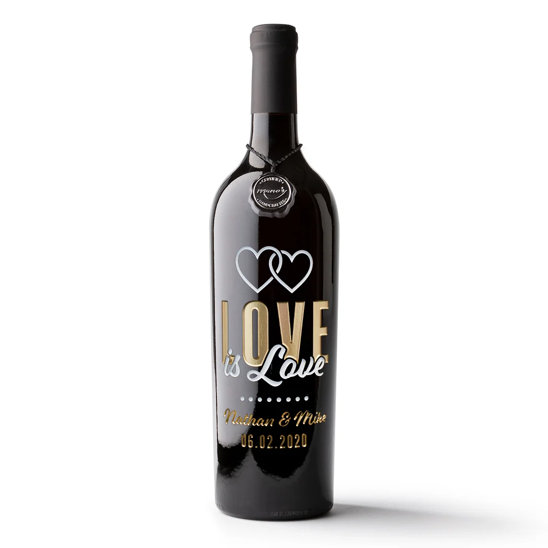 Love is Love Custom Etched Wine - Image 3