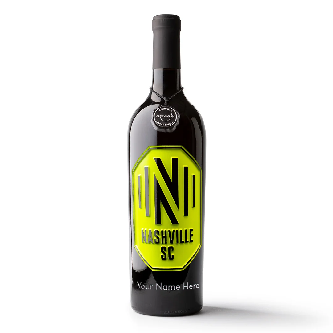 Nashville SC Custom Name Etched Wine