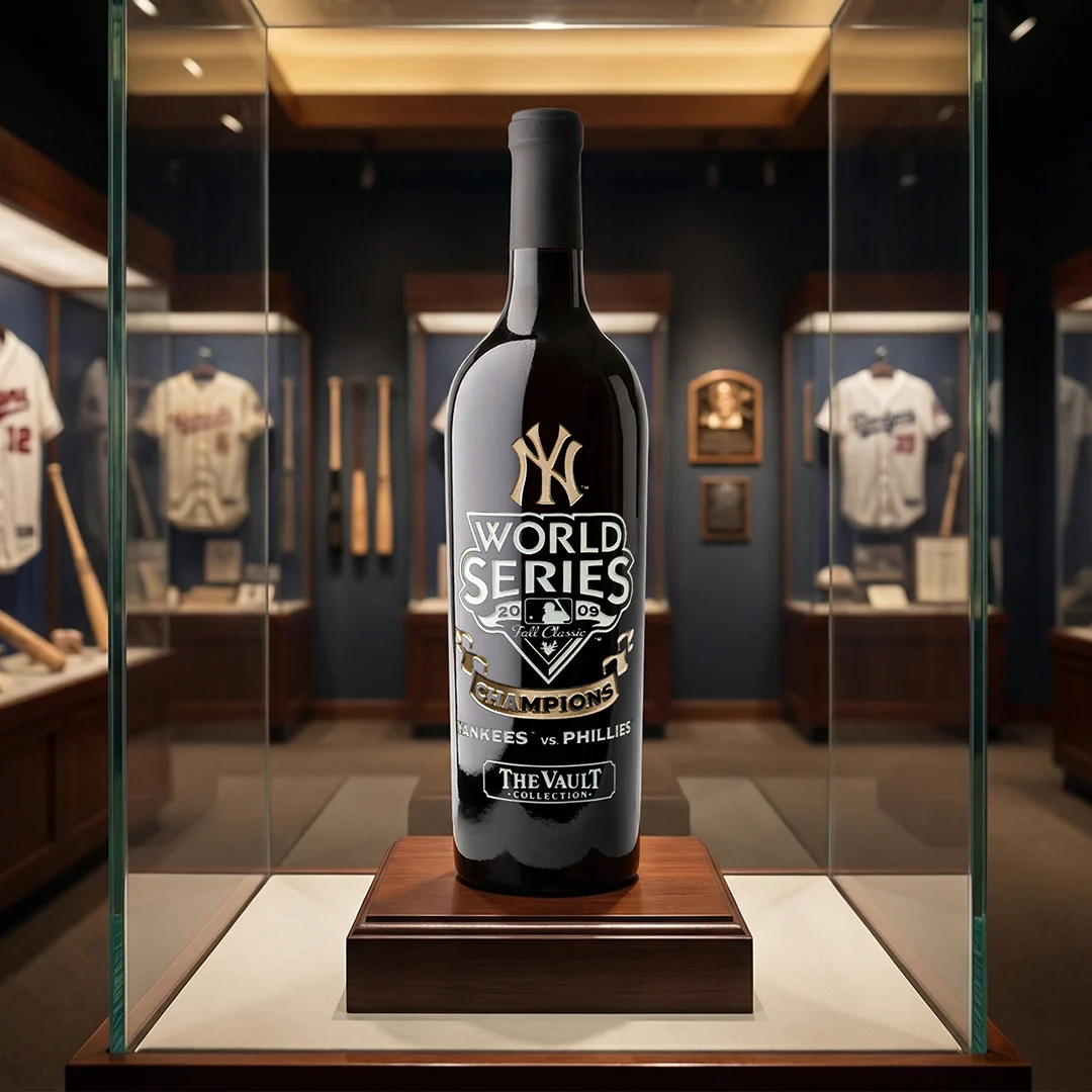 New York Yankees 2009 World Series Vault Etched Wine - Image 4