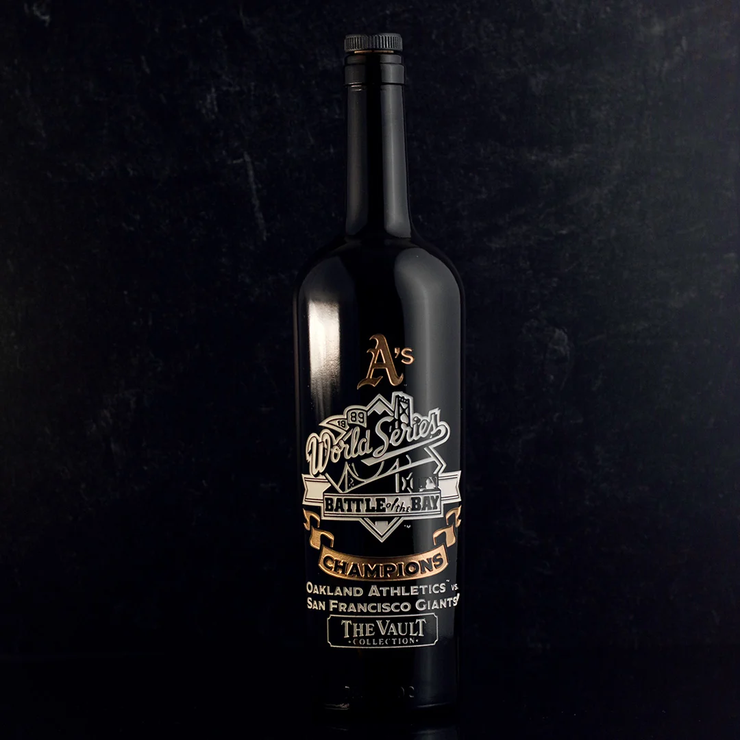 Oakland Athletics 1989 World Series Vault Etched Wine - Image 5