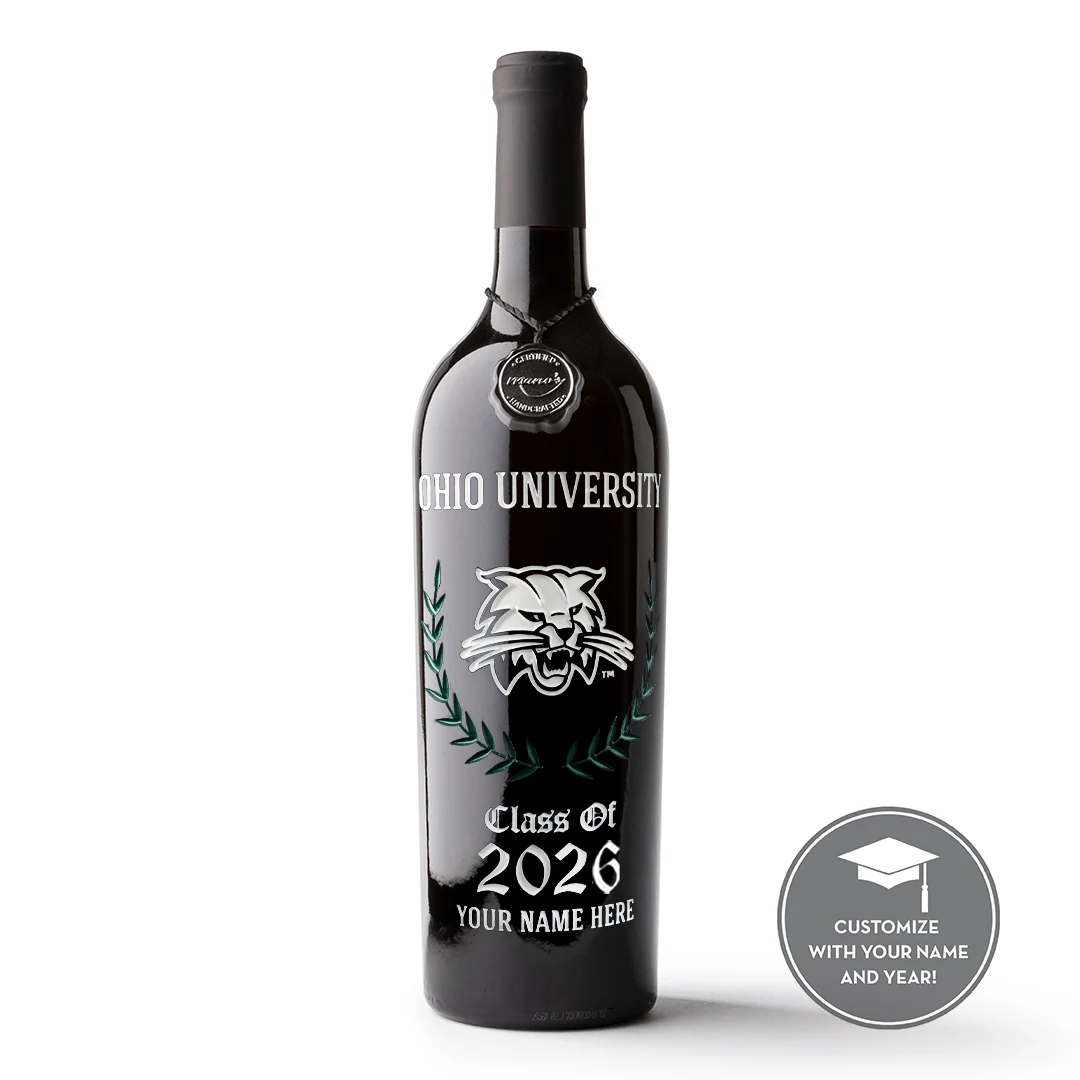 Ohio University Custom Alumni Etched Wine