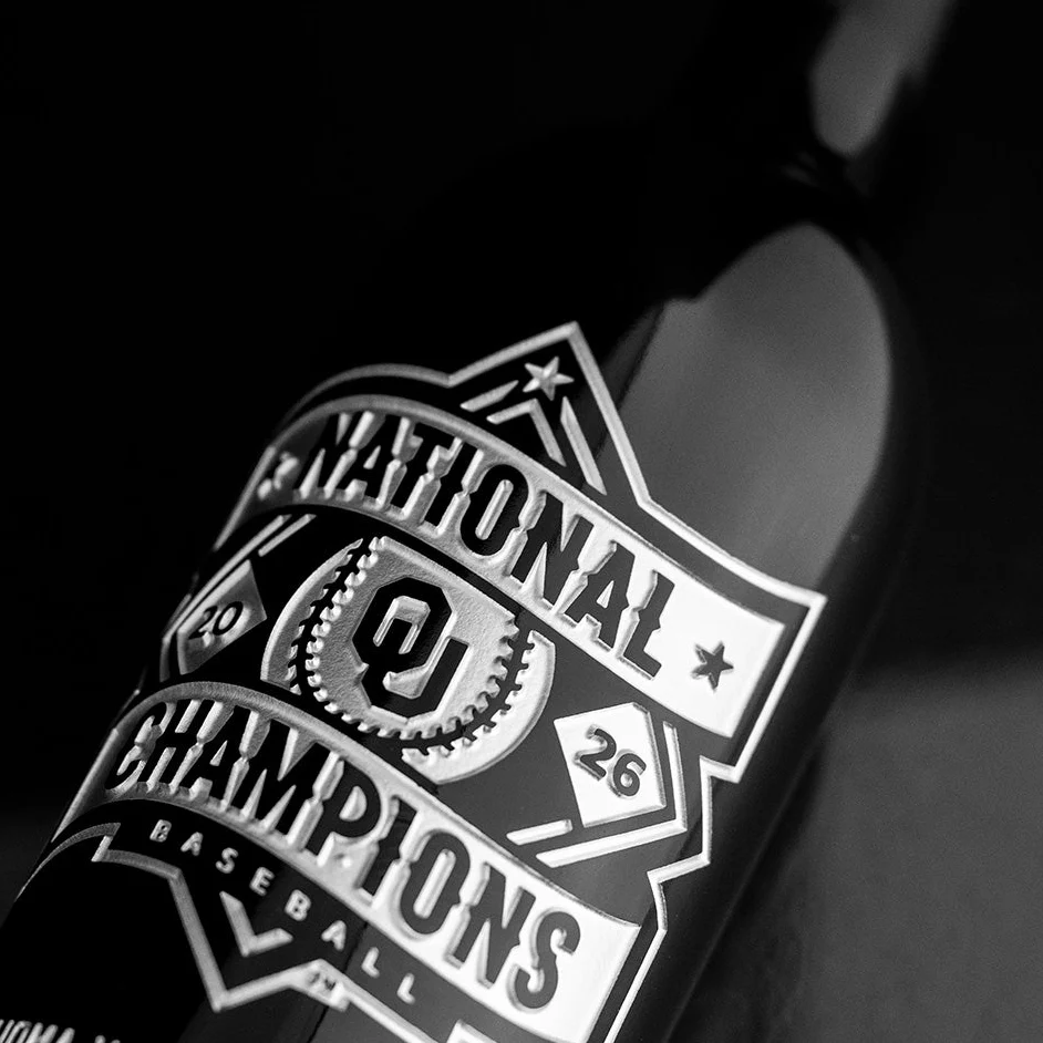Oklahoma 2026 National Baseball Champions Etched Wine - Image 6