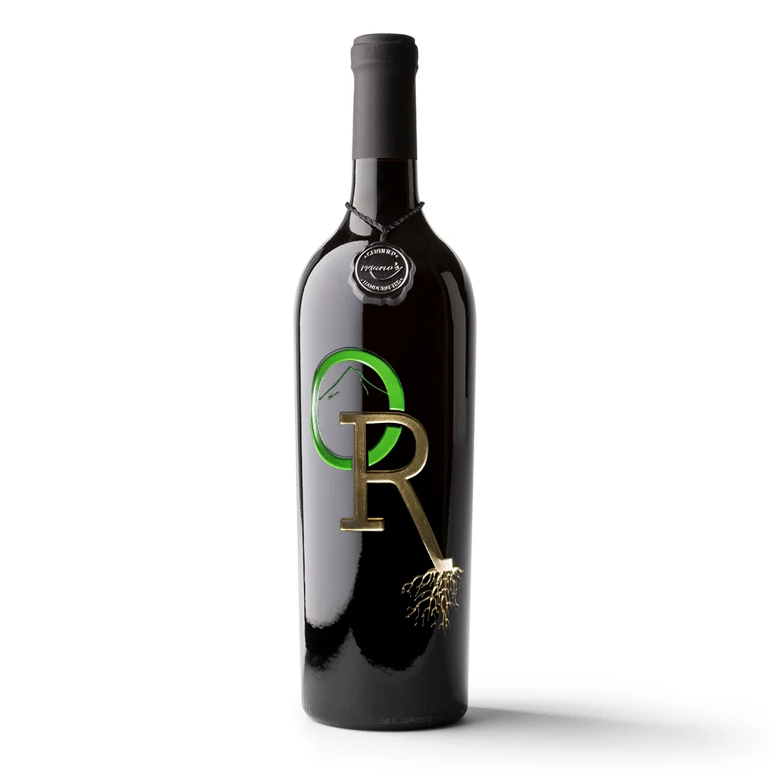 Oregon Roots Etched Wine Bottle