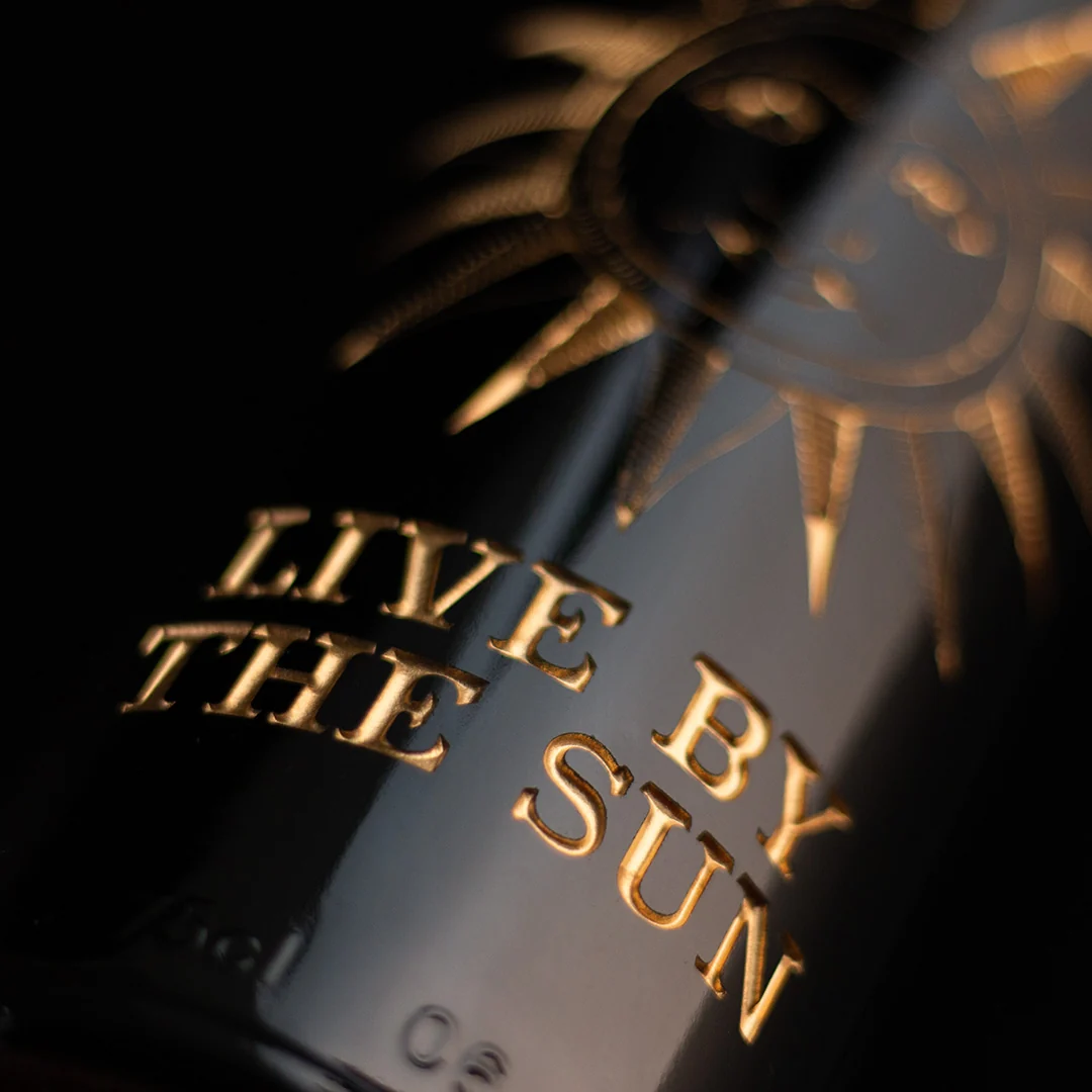 Ouija "Live By The Sun" Etched Wine Bottle - Image 3
