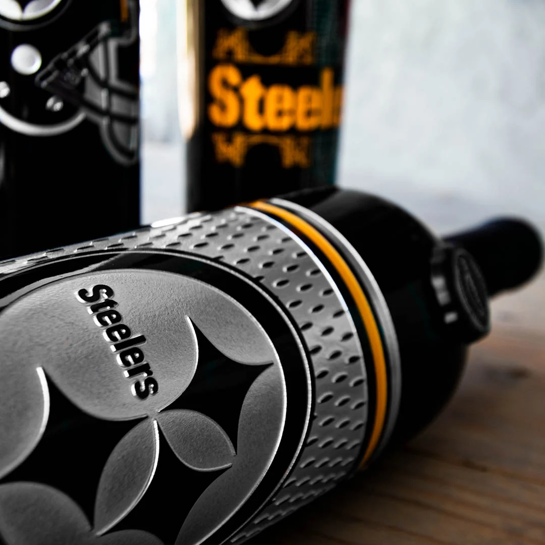 Pittsburgh Steelers Jersey Etched Wine - Image 4