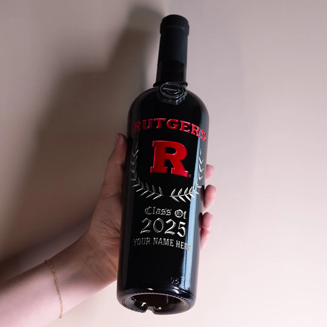 Rutgers University Custom Alumni Etched Wine - Image 3