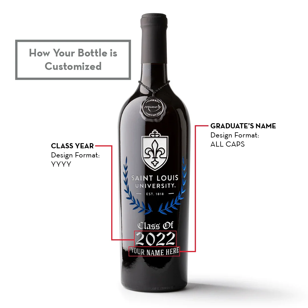 Saint Louis University Custom Alumni Etched Wine - Image 2