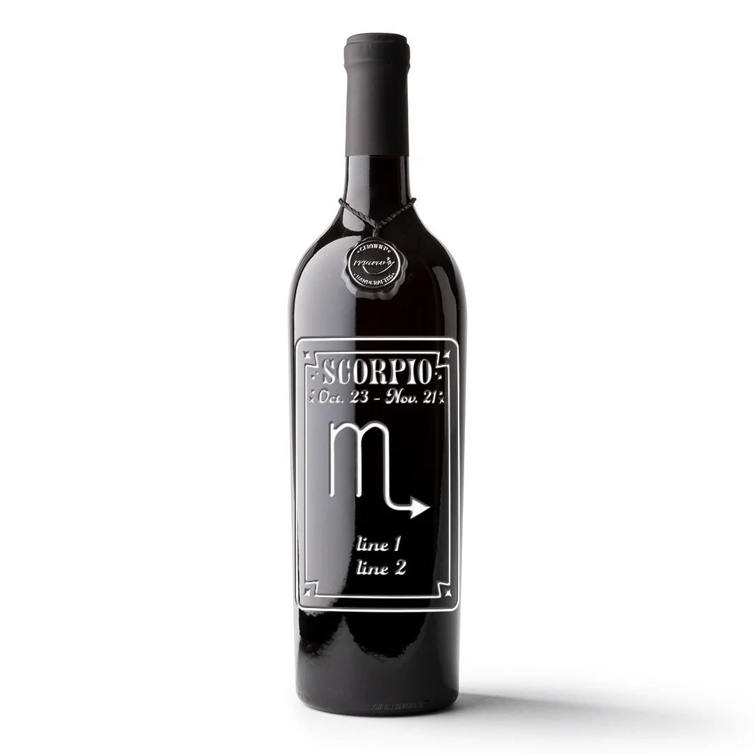 Scorpio Custom Etched Wine Bottle - Image 3