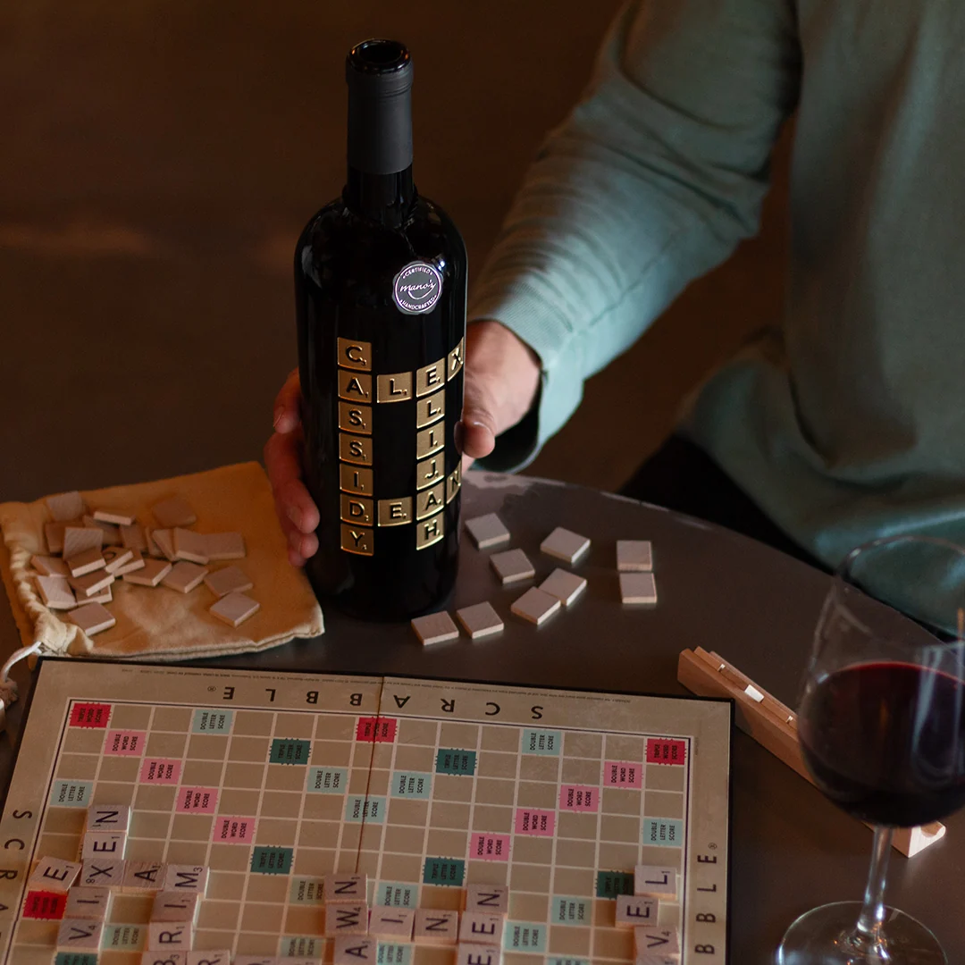 Scrabble Custom Words Etched Wine - Image 8