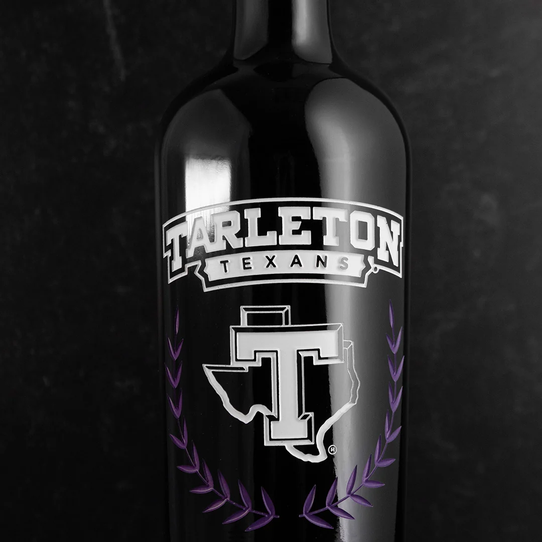 Tarleton State University Custom Alumni Etched Wine Bottle - Image 2