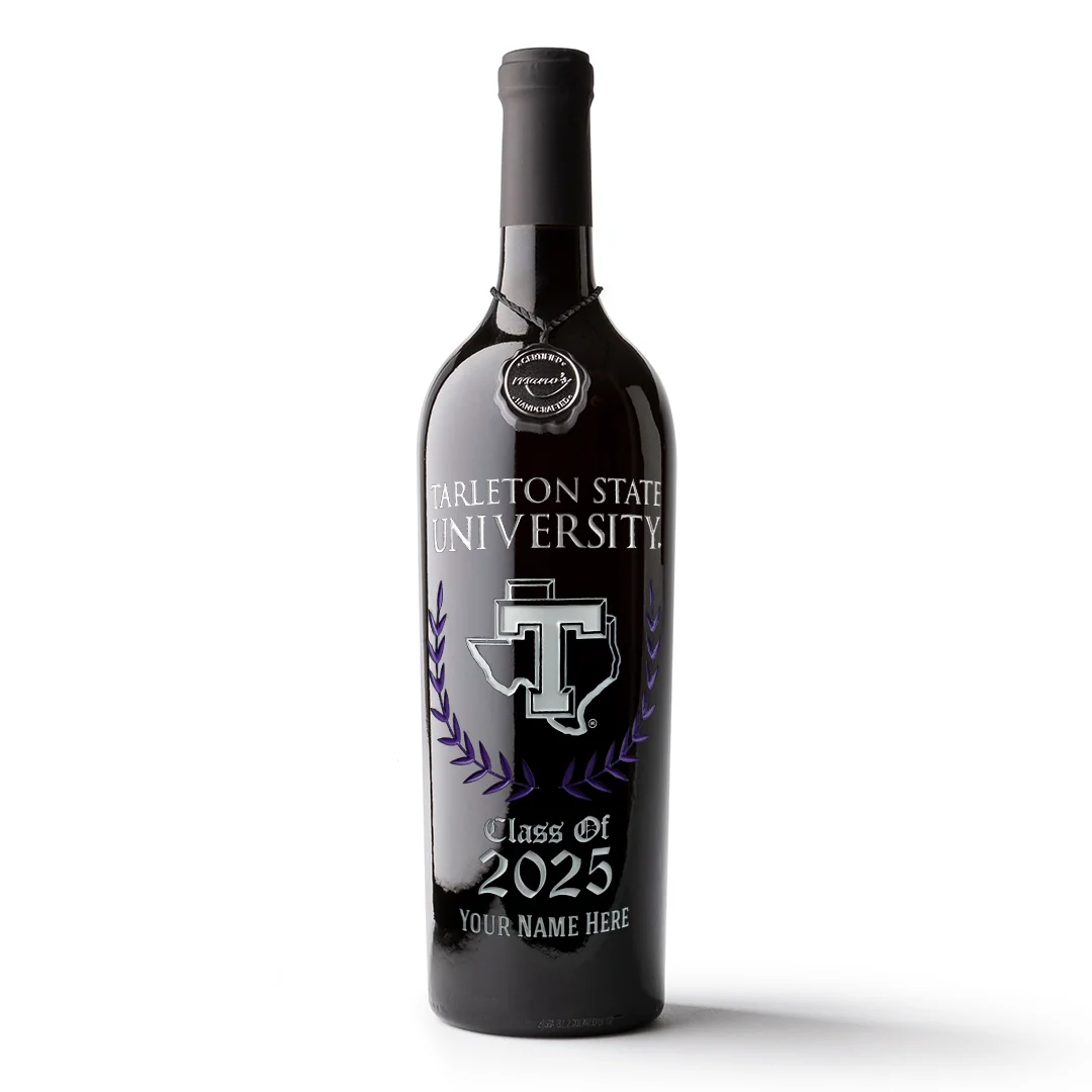 Tarleton State University Custom Alumni Etched Wine Bottle - Image 5