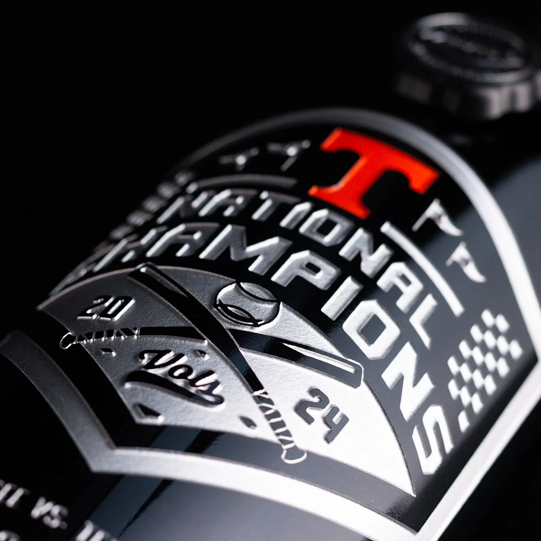 Tennessee 2024 Baseball National Champions Logo Etched Wine - Image 3
