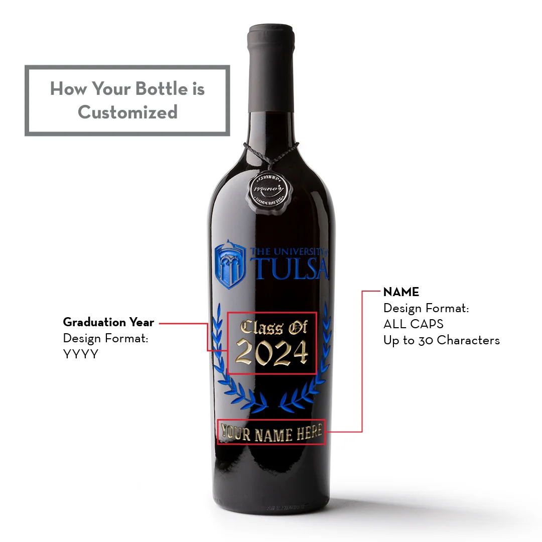 The University of Tulsa Custom Alumni Etched Wine - Image 5