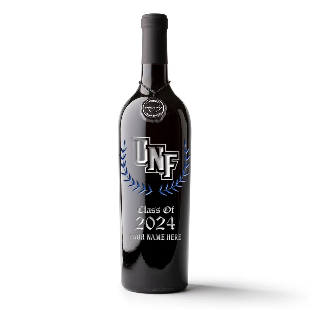 University of North Florida Custom Alumni Etched Wine - Image 3
