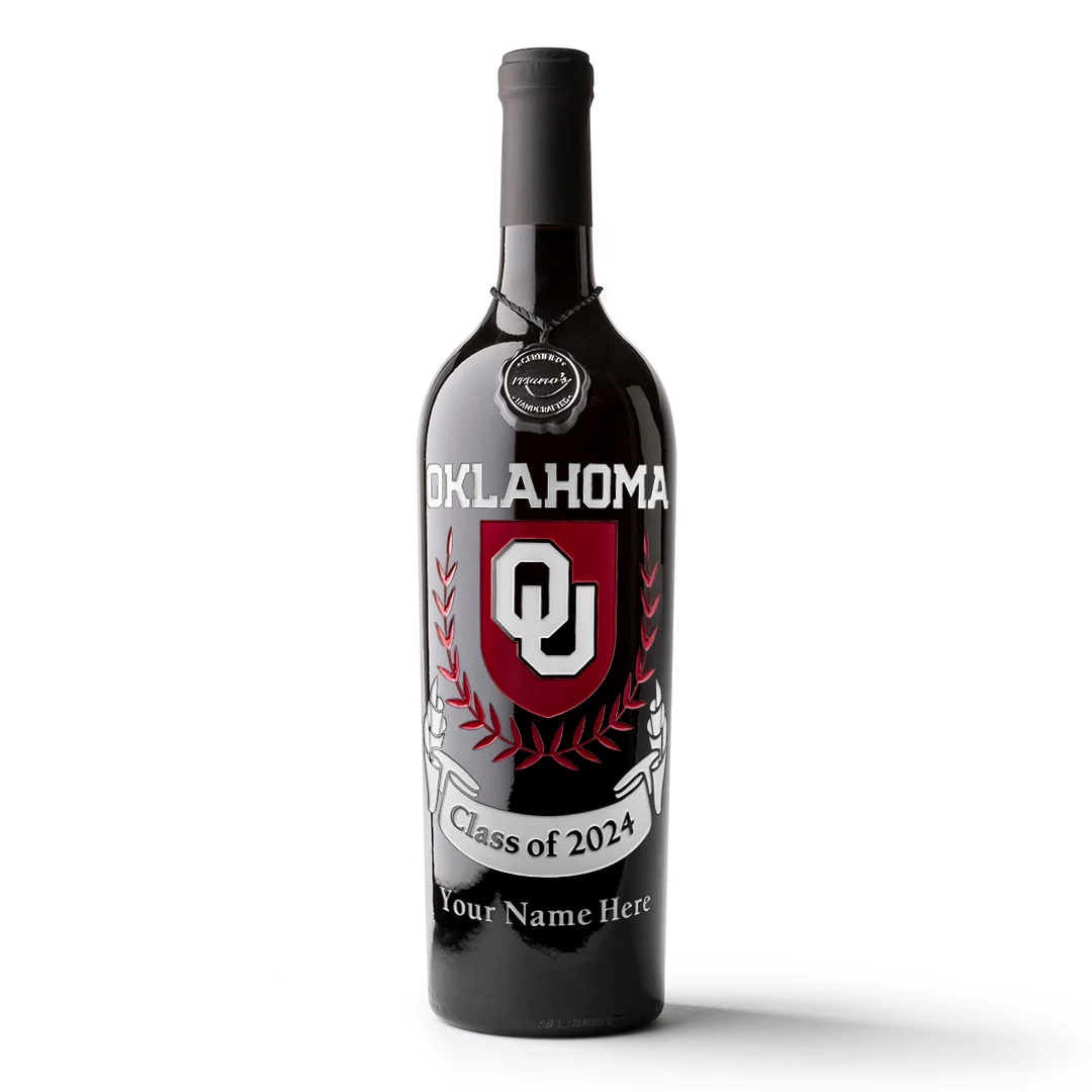 University of Oklahoma Custom Alumni Etched Wine - Image 8