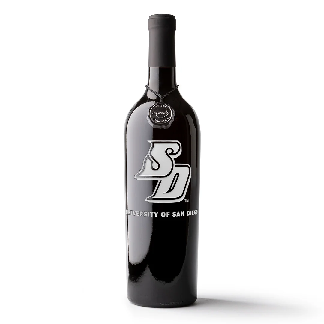 University of San Diego Etched Wine