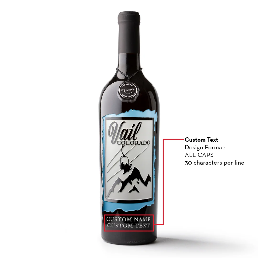 Vail Colorado Custom Poster Etched Wine - Image 2