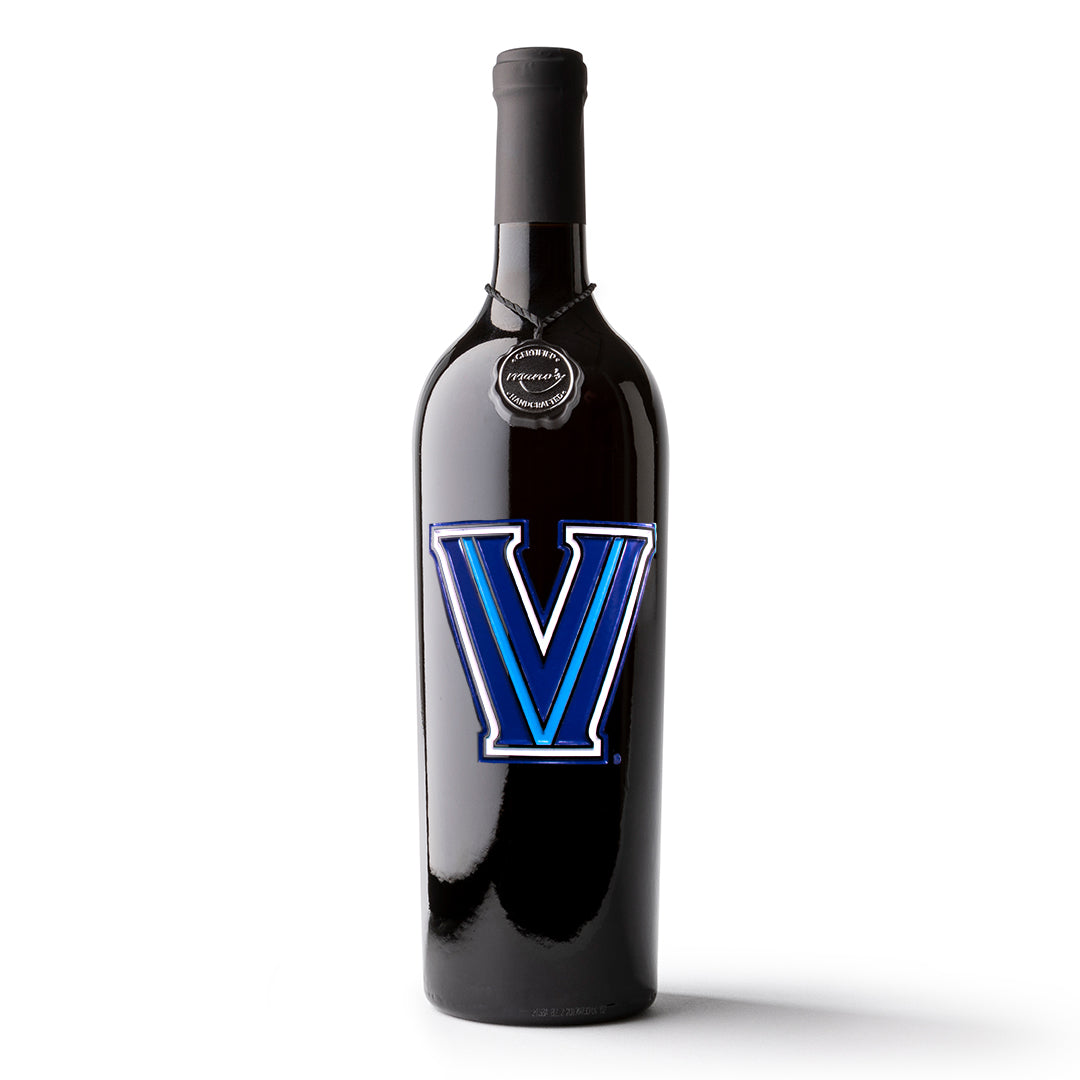 Villanova University Logo Etched Wine