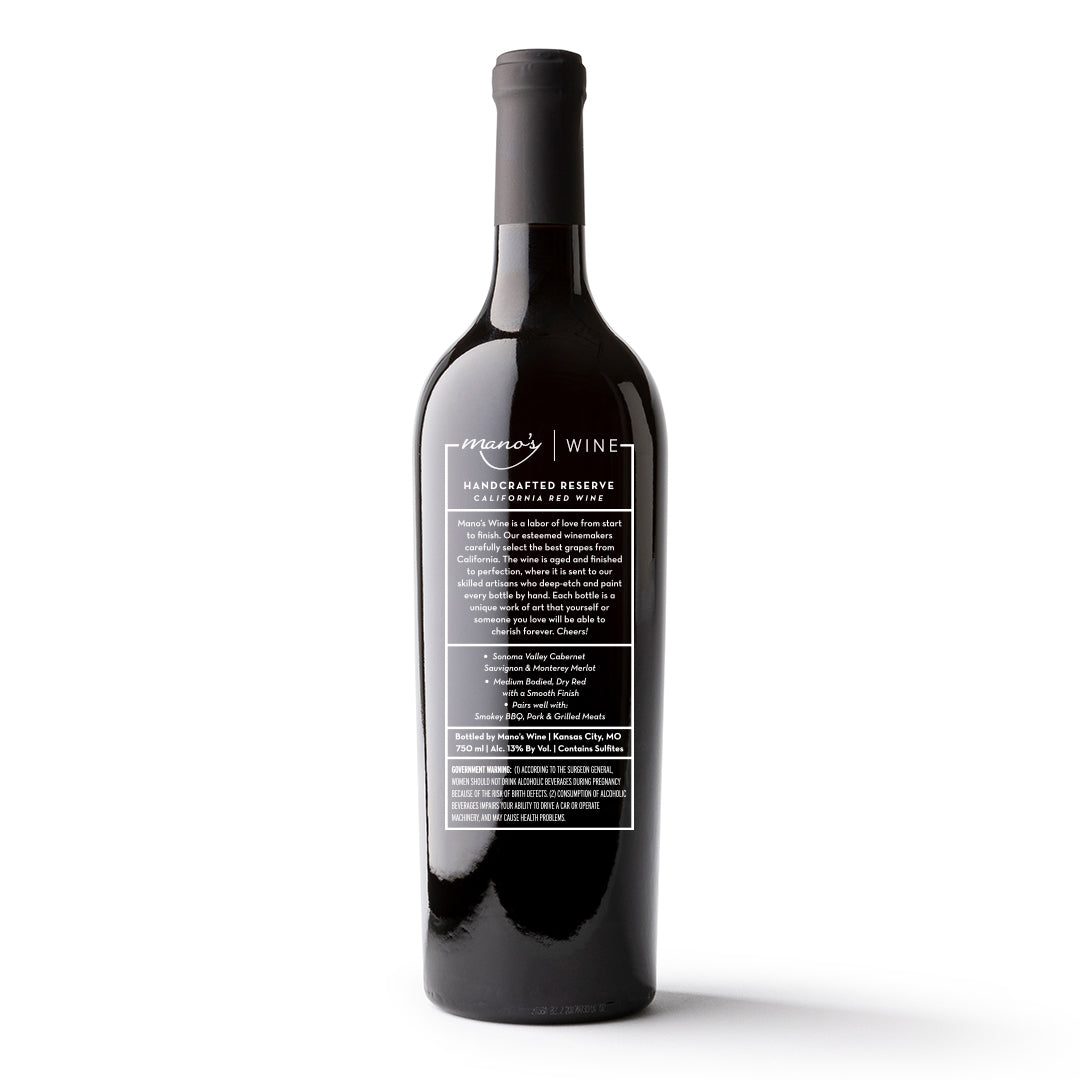 Villanova University Wildcats Etched Wine - Image 2