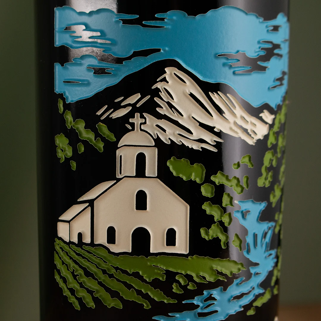 Wedding Chapel Custom Etched Wine - Image 2