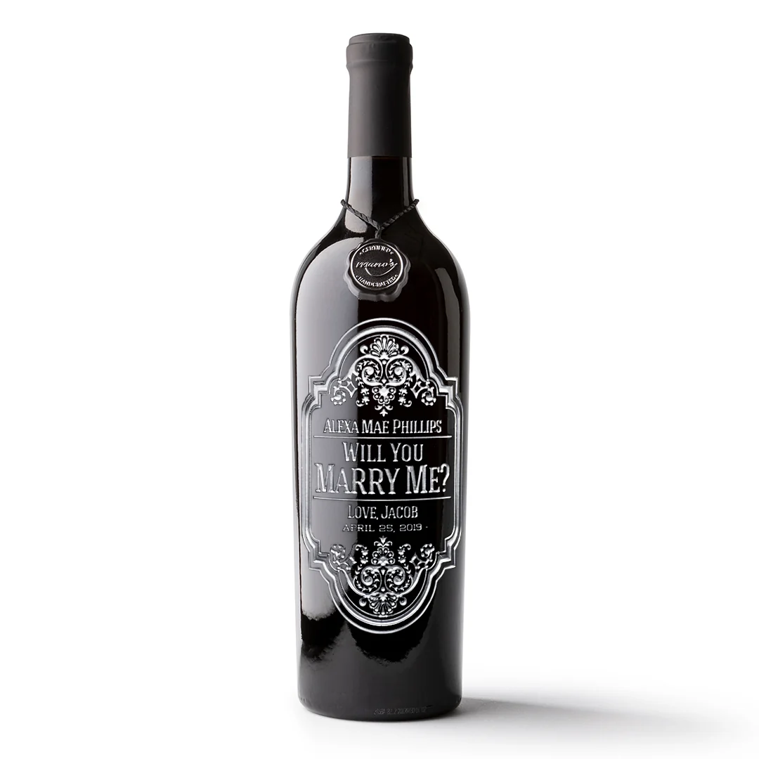 Will You Marry Me? Custom Etched Wine Bottle - Image 4