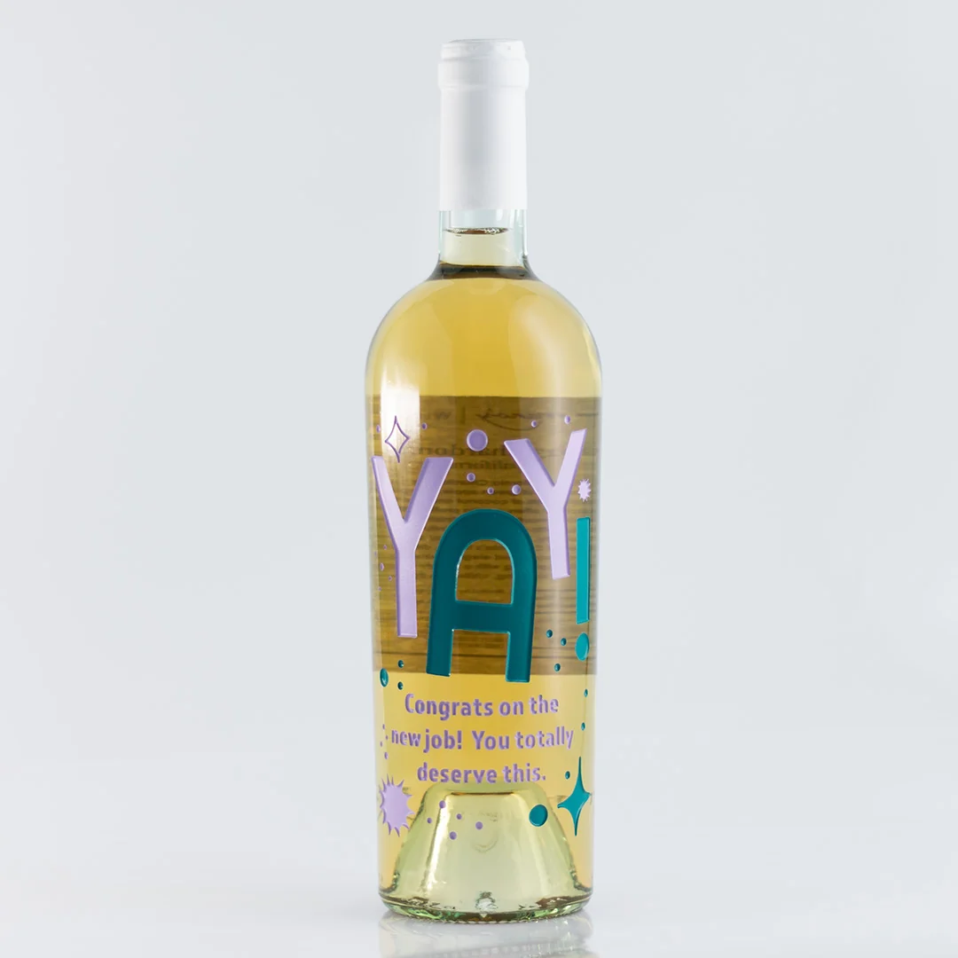 Yay! Chardonnay Custom Etched Wine - Image 3
